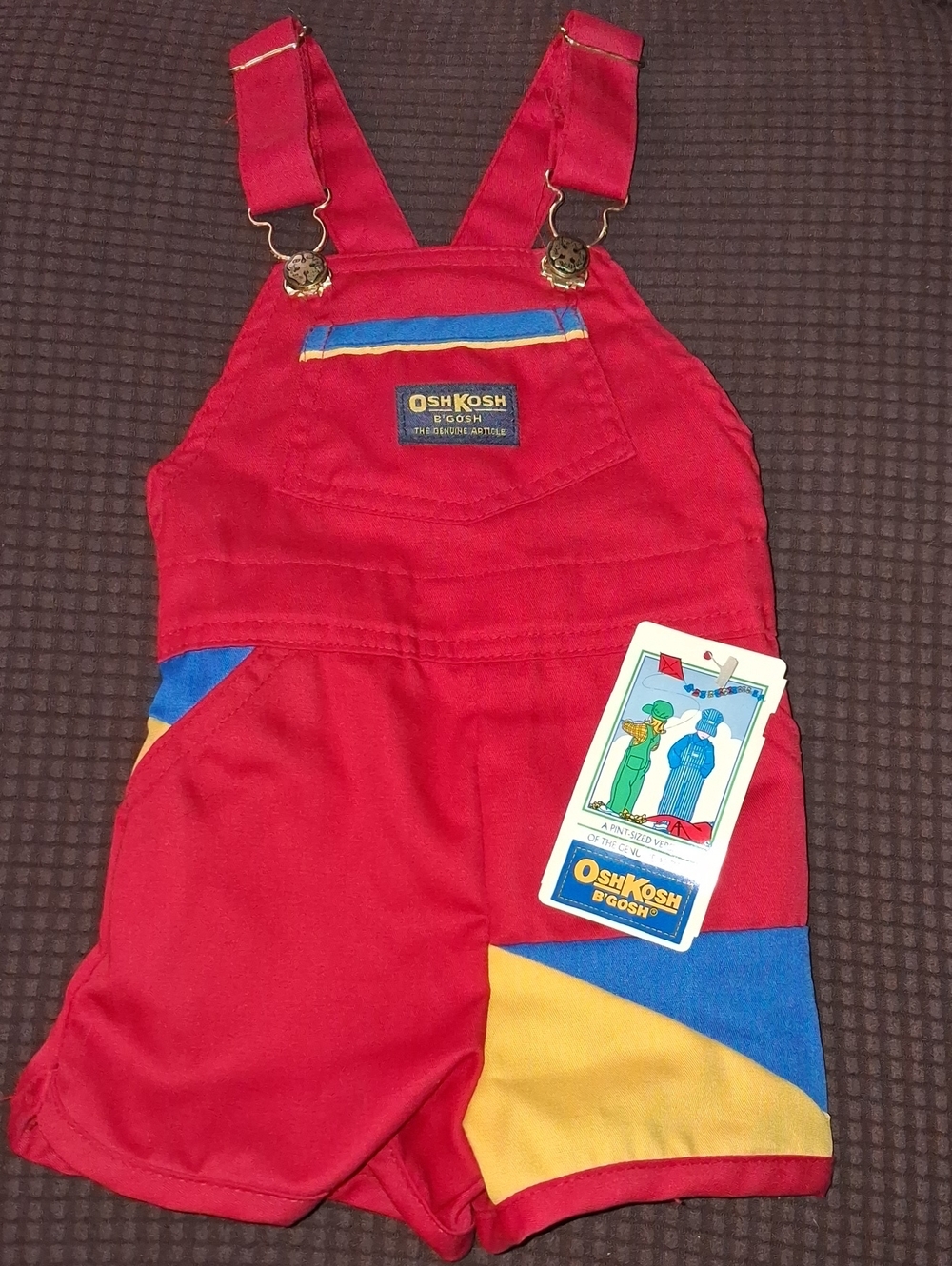 OshKosh B'gosh Red Kids Short Overalls Vintage NWT 3 3T